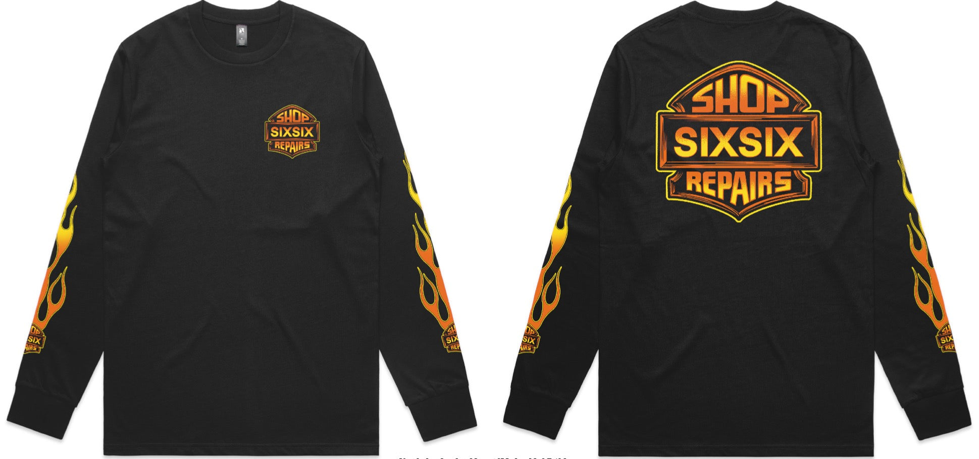 ATTENTIONROWのThin Flame Embroidered Regular Long Sleeve FLAME LONG SLEEVE – SHOP SIX SIX